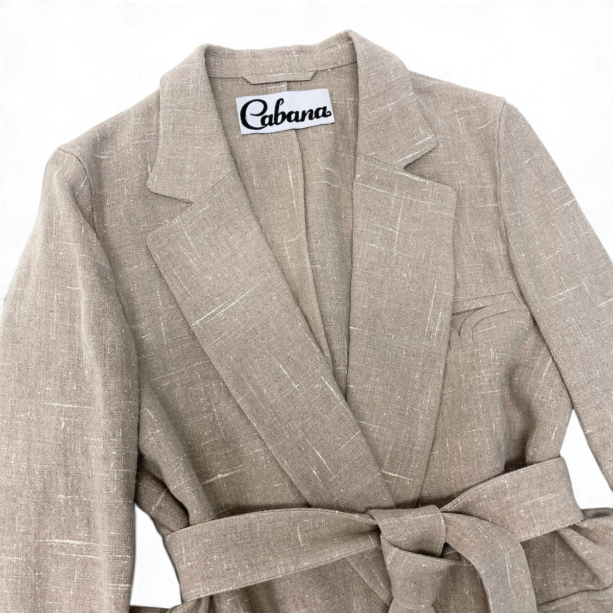 43j15 【極美品】 Cabana カバナ Cate ケイト カシュクールジャケット サマージャケット サイズ38 ベージュ リネン シルク レディースu02t