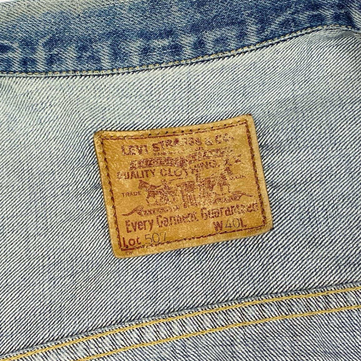 12i26 Levi’s リーバイス 雰囲気◎ 507 デニムジャケット Gジャン J22 赤耳 サイズ40 インディゴブルー メンズu02t