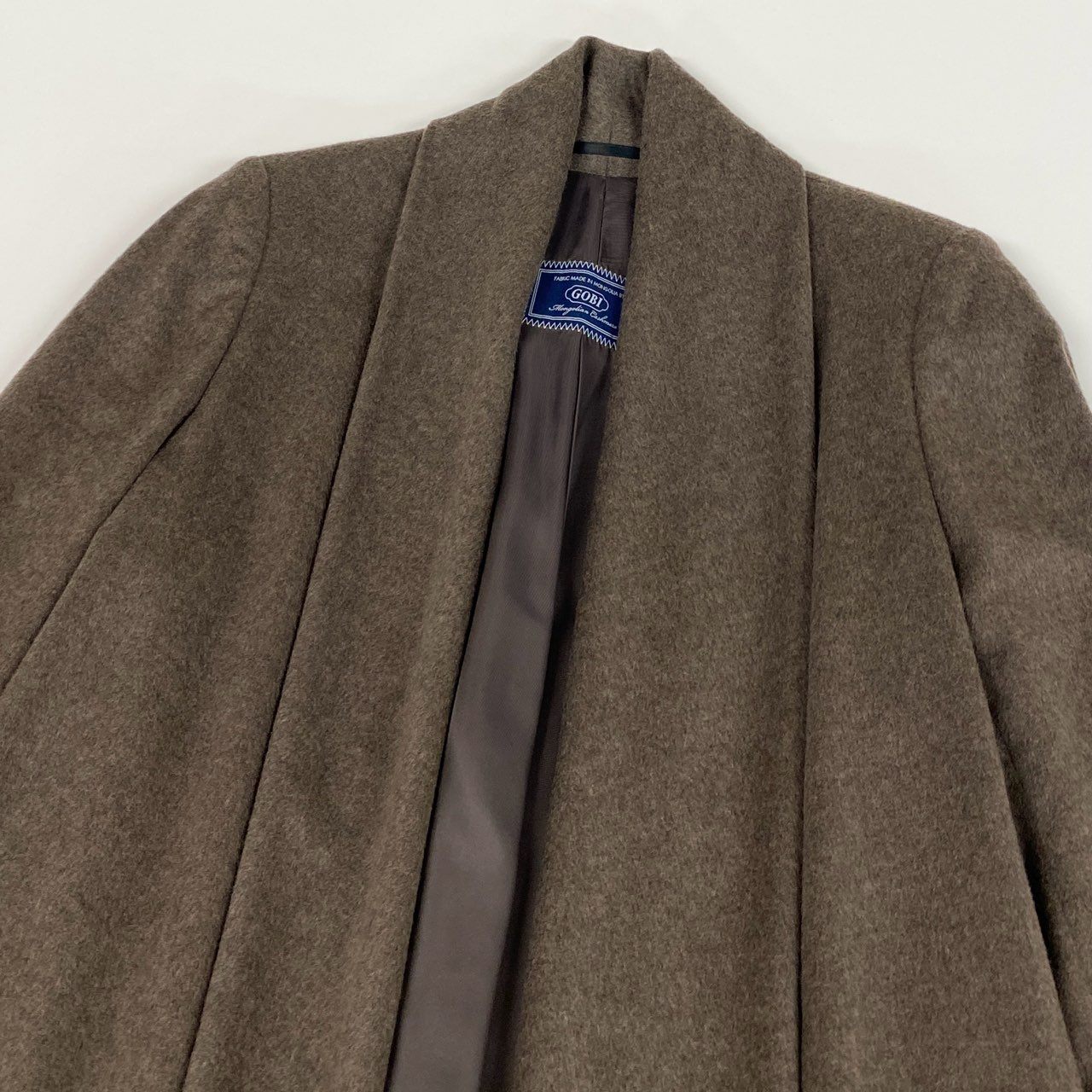 84j5《美品》 GOBI ゴビ 総カシミヤ ジャケット ハーフコート  Mサイズ ブラウン カシミア100 レディースo07t