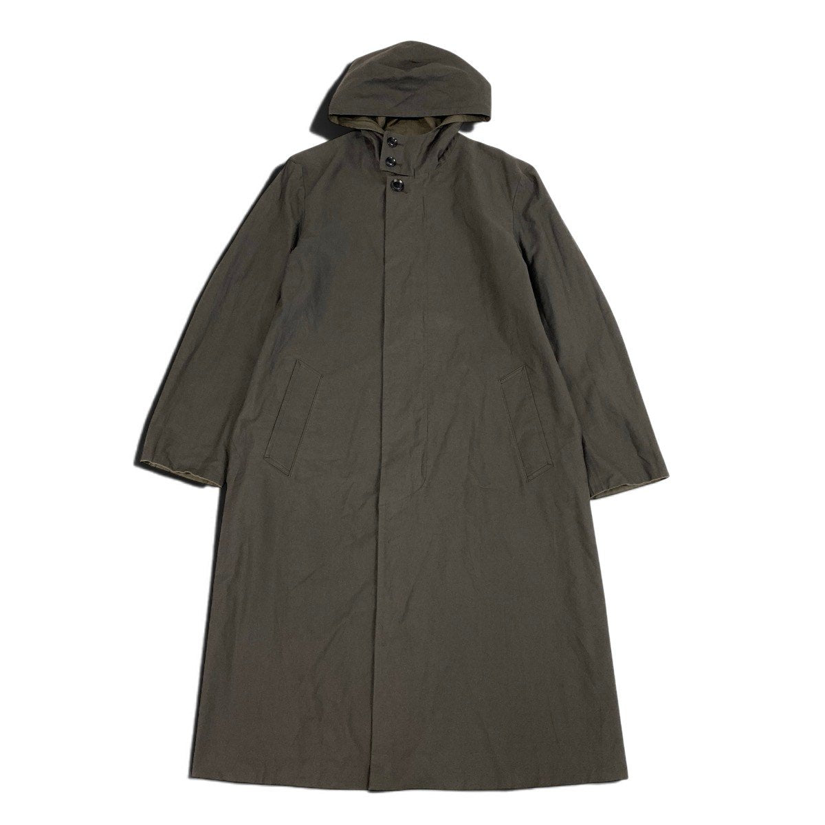 Ah6 Y's BANG ON! ワイズ バングオン YOHJI YAMAMOTO ジップアップコート ロングコート リバーシブルコート フード付き 2way YA-C90-802 2 カーキ 綿100％ メンズ 男性用o07t
