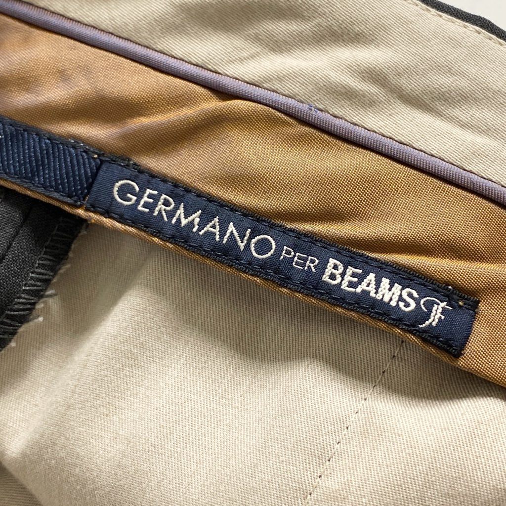 62e5 イタリア製 GERMANO ジェルマーノ BEAMS F ビームスエフ別注 スラックスパンツ トラウザーパンツ21-23-1214-081 サイズ46 グレー メンズ 紳士服