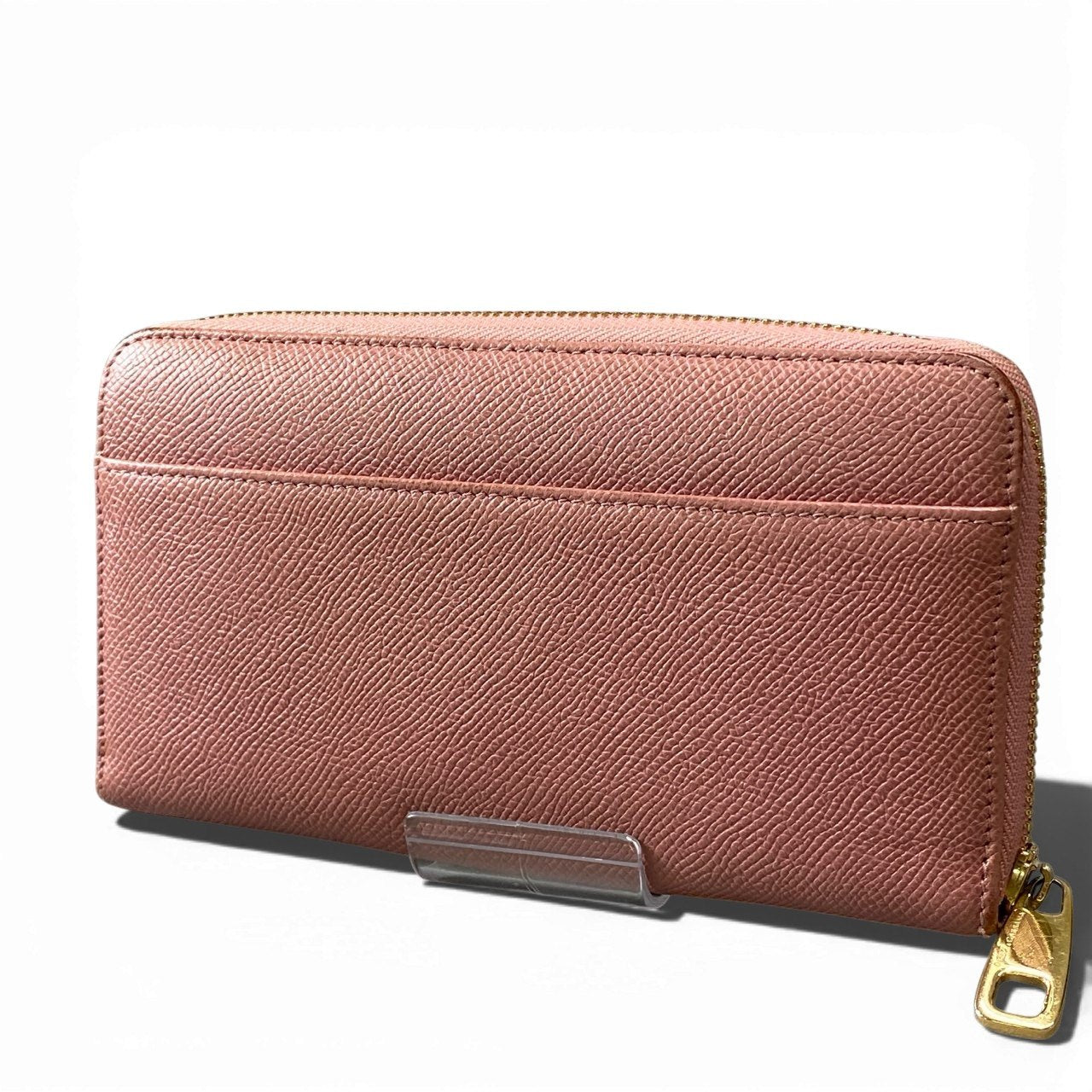 a5 DOLCE&GABBANA ドルチェアンドガッバーナ ラウンドファスナー 長財布 レザー ロゴプレート ピンク レディースk02i