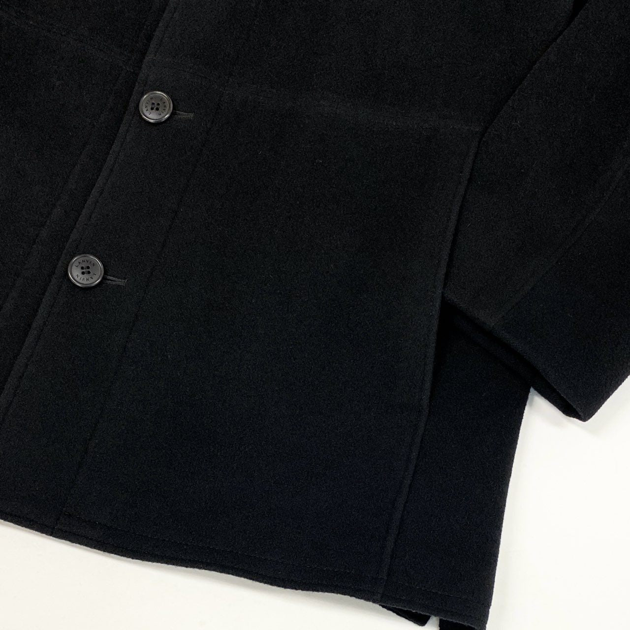 31L8 【美品】LANVIN CLASSIQUE ランバン クラシック カシミヤジャケット ショートコート アウター 48サイズ ブラック カシミヤ100％ メンズo07t