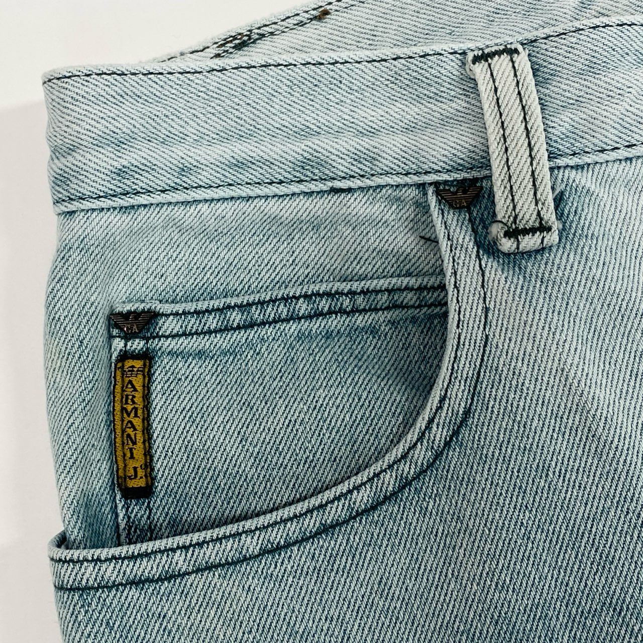 1j27 ARMANI JEANS アルマーニジーンズ 90’s デニムパンツ ジーンズ ジップフライ 28 1/2サイズ ブルー メンズu02t