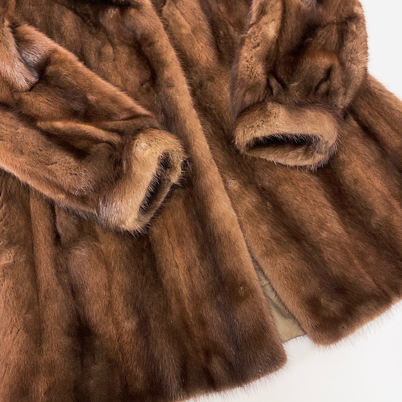 10k11 NANAWA FUR SAGAMINK サガミンク ミンクコート 毛皮コート サイズ11号 ブラウン デミバフミンク レディースk02i