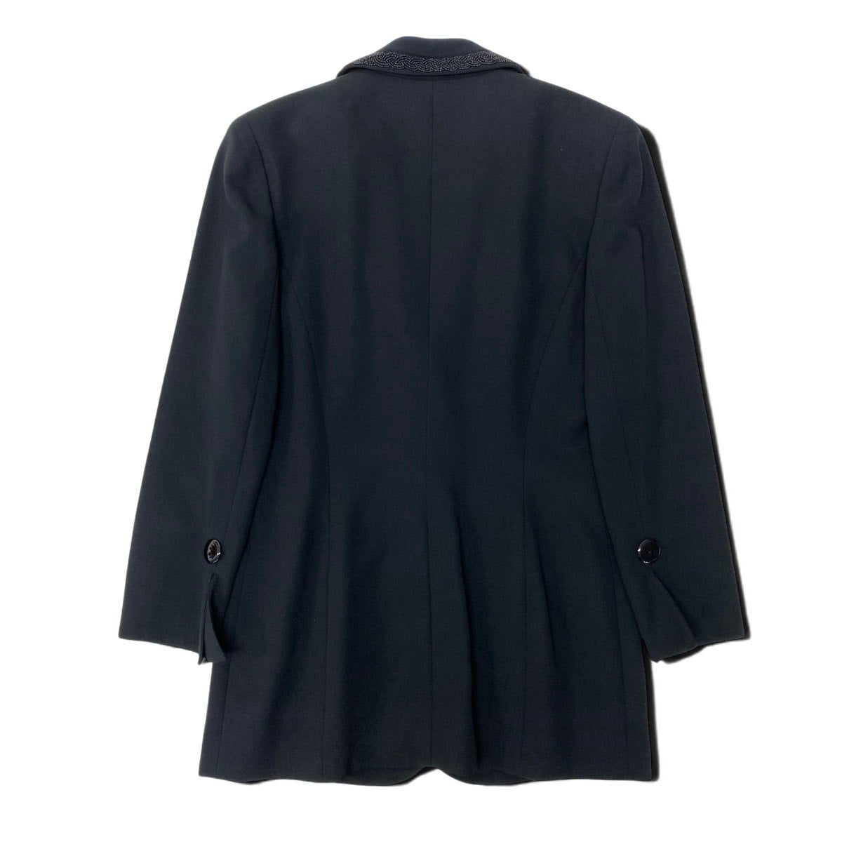 Eh10 Christian Dior クリスチャンディオール テーラードジャケット ビーズ装飾 ブラック レディースo07t