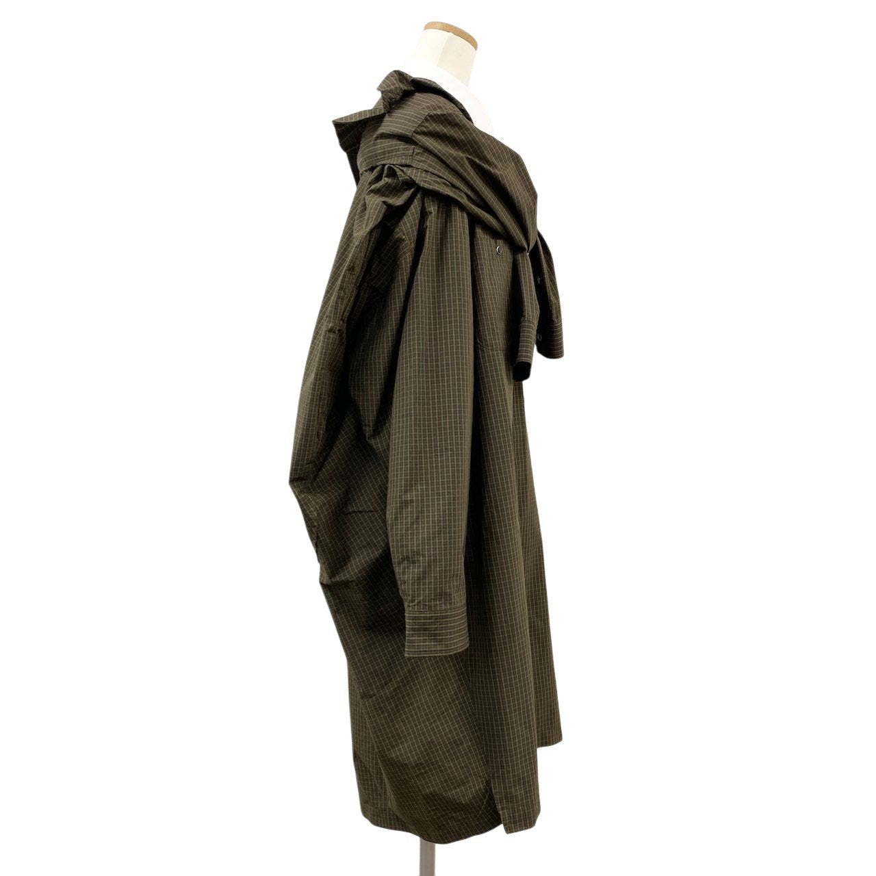 c24 定価￥71,500 Maison Mihara Yasuhiro メゾンミハラヤスヒロ 25AW ショールレイヤード シャツドレス Dress サイズ38 ブラウン ワンピースt18r