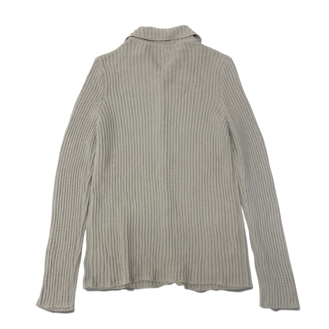 29h31 Salvatore Ferragamo サルヴァトーレフェラガモ ロングスリーブ ニットシャツ リブニット サイズM ベージュ レディースo07t