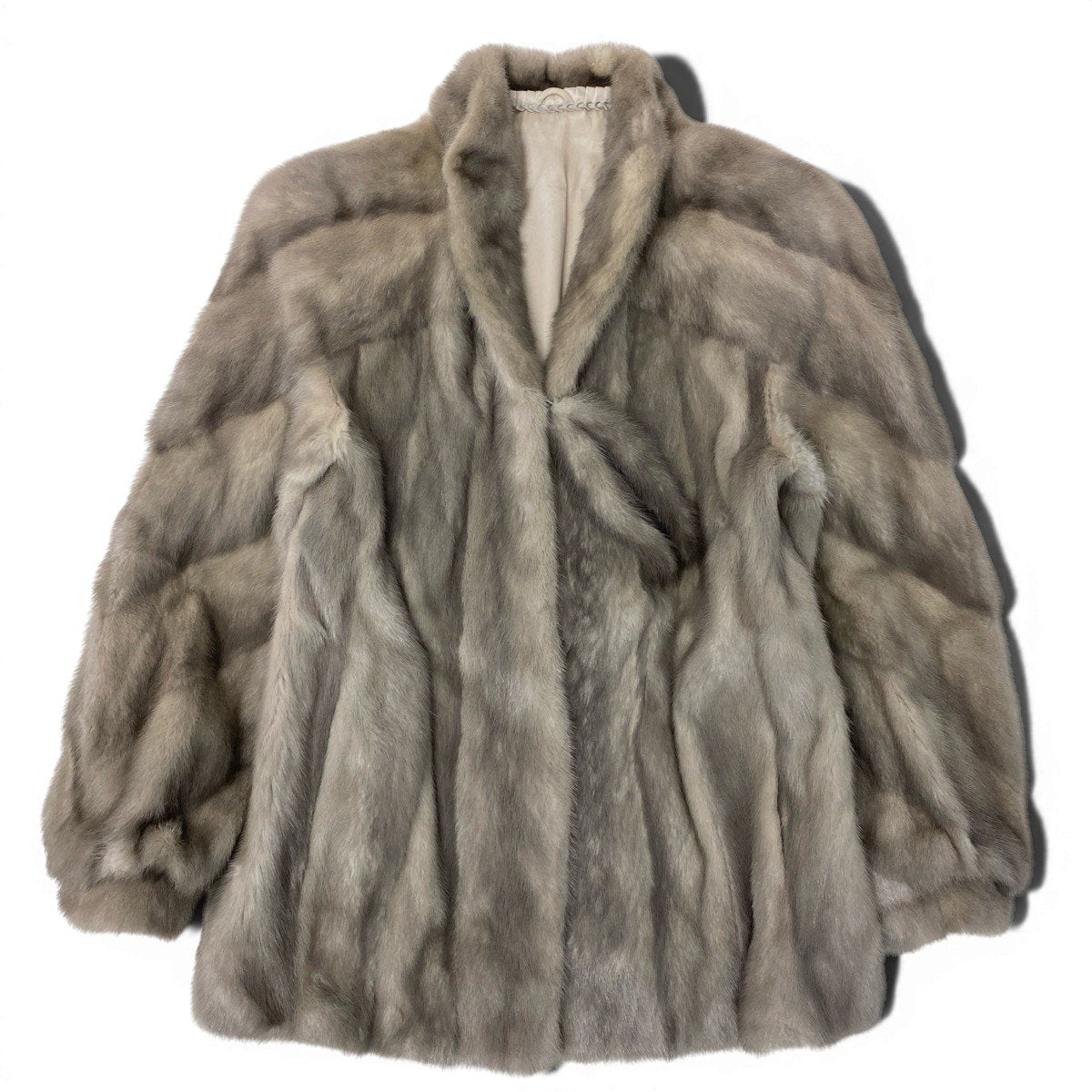 68g14 SAGA MINK サガミンク 飾り付 袖段 サファイアミンク ファーコート サイズ11 グレー 最高級本毛皮 Mink Fur Coatt18r