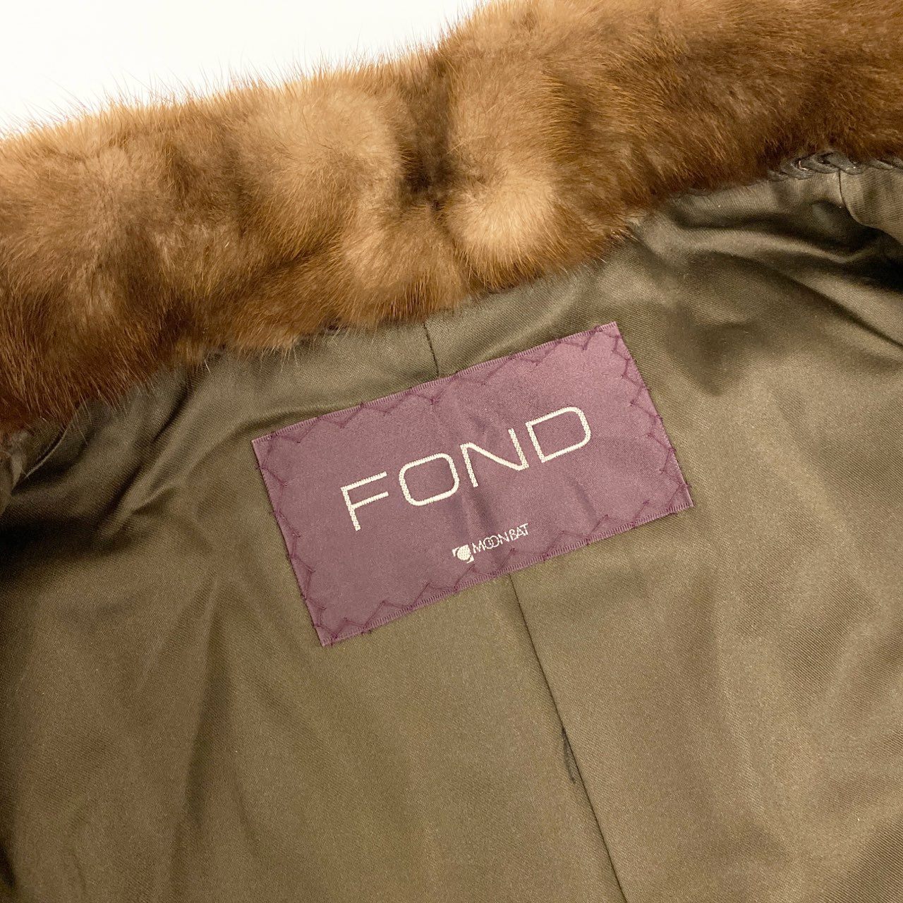 80i29 FOND MOONBAT ムーンバット デミバフ ミンクファー コート 11 M～L相当 ブラウン 本毛皮 MINK FURt18r