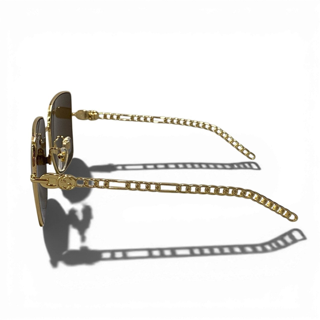 b15 《美品》 GUCCI グッチ ハリウッドコレクション GG サングラス アイウェア ブラウン ゴールド レディースta1