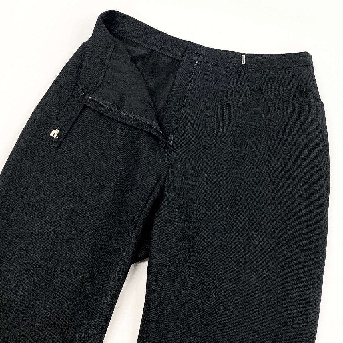 Eh6 GUCCI グッチ スラックス 80～90’s Vintage Archive センタープレスパンツ フォーマル イタリア製 44 ブラック レディース 女性用o07t