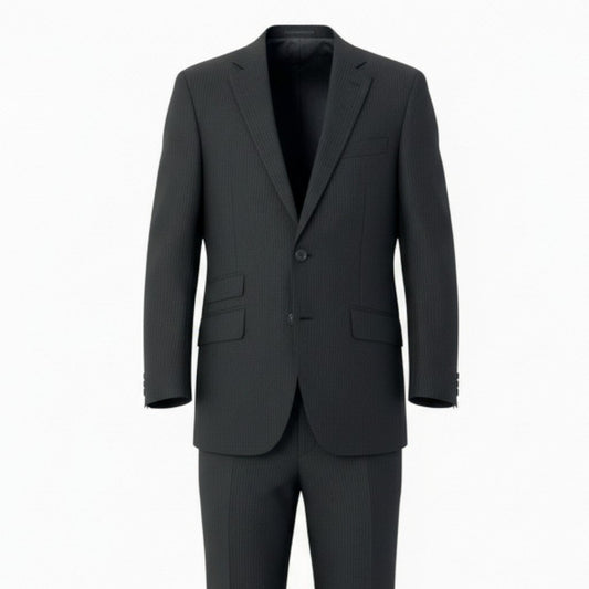 59a21 Paul Smith ポールスミス ストライプ ２ボタン 英国式 4シーズン向け シングルスーツ セットアップ サイズM ブラック メンズk02i