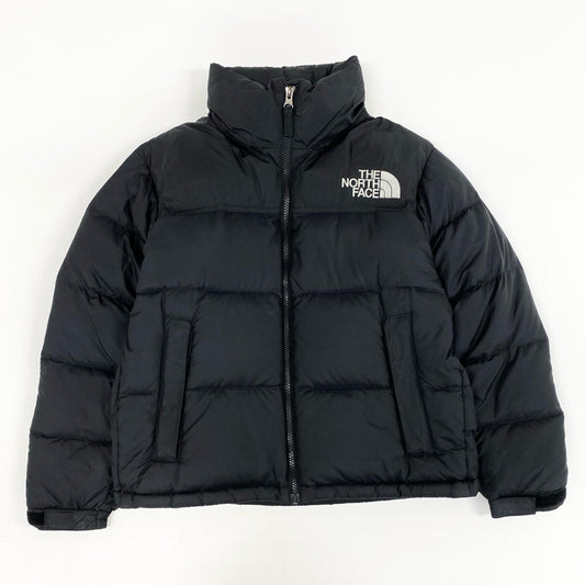 53h27 THE NORTH FACE ザ ノースフェイス Short Nuptse Jacket ショート ヌプシ ジャケット ダウンジャケット ロゴ刺繍 NDW92335 Sサイズ ブラック ナイロン レディースo07t