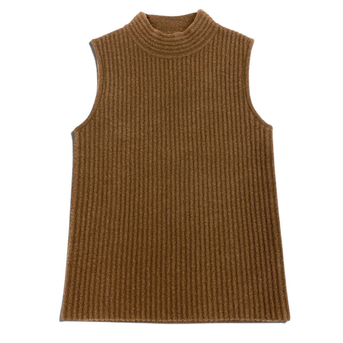 Ej9 【未使用タグ付】 HERMES エルメス カシミヤブレンド リブニット ベスト 3H2643DJ サイズ36 ブラウン レディースu02t