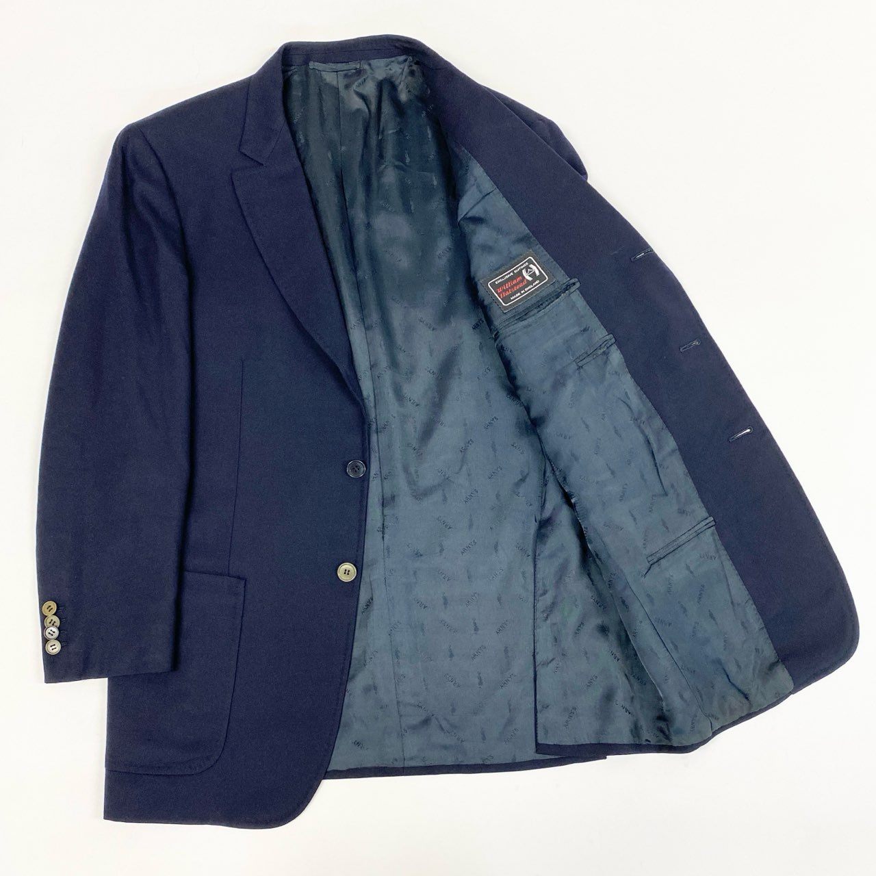 74k11 【美品】ARNYS PARIS アルニス テーラードジャケット ブレザー 三釦 フォーマル ビジネス 50サイズ ネイビー メンズu02t