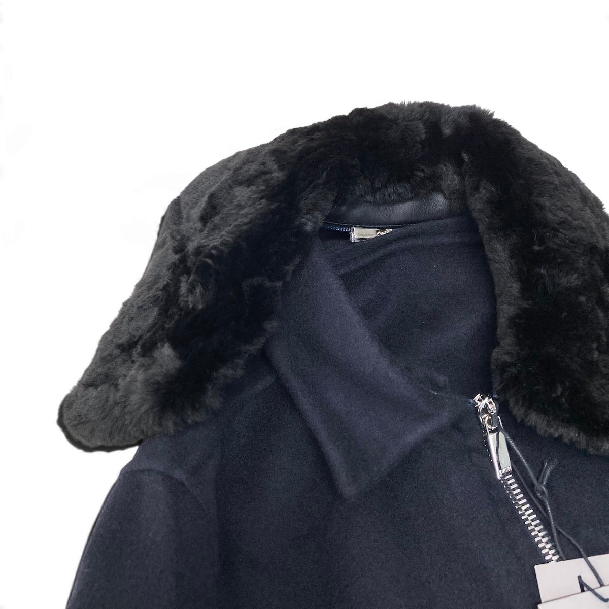 37j16 【未使用】 DIOR HOMME ディオールオム ビーバーファー ウールジャケット 2way ブルゾン 013C406A3840 サイズ46 ネイビー メンズu02t