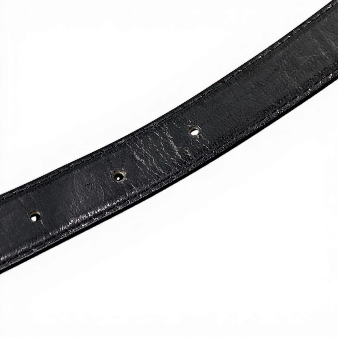 d9 Christian Dior クリスチャンディオール CDロゴ バックル レザーベルト 70 ブラック レザーu02t