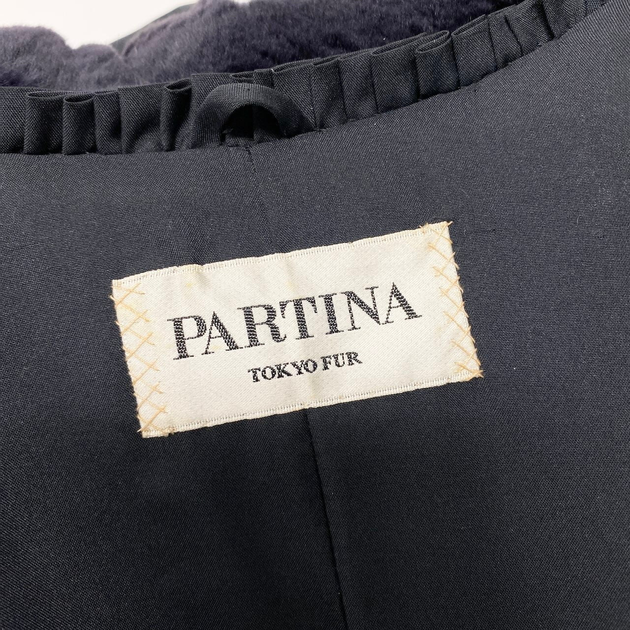 70c4 PARTINA パルティナ シェアード 染めミンク ロングコート サイズF ブラック 本毛皮 Mink Fur Long Coatt18r