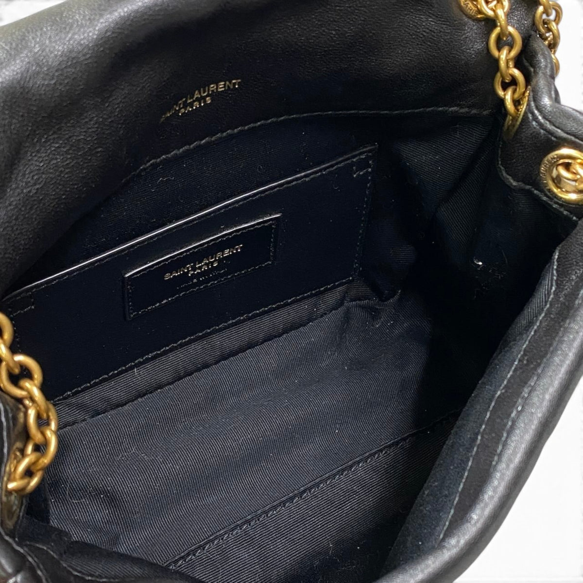 h21 SAINT LAURENT サンローラン YSL ジェイミー  チェーンミニショルダーバッグ YSL Jamie Chain Mini Shoulder Bag Black Leathert18r