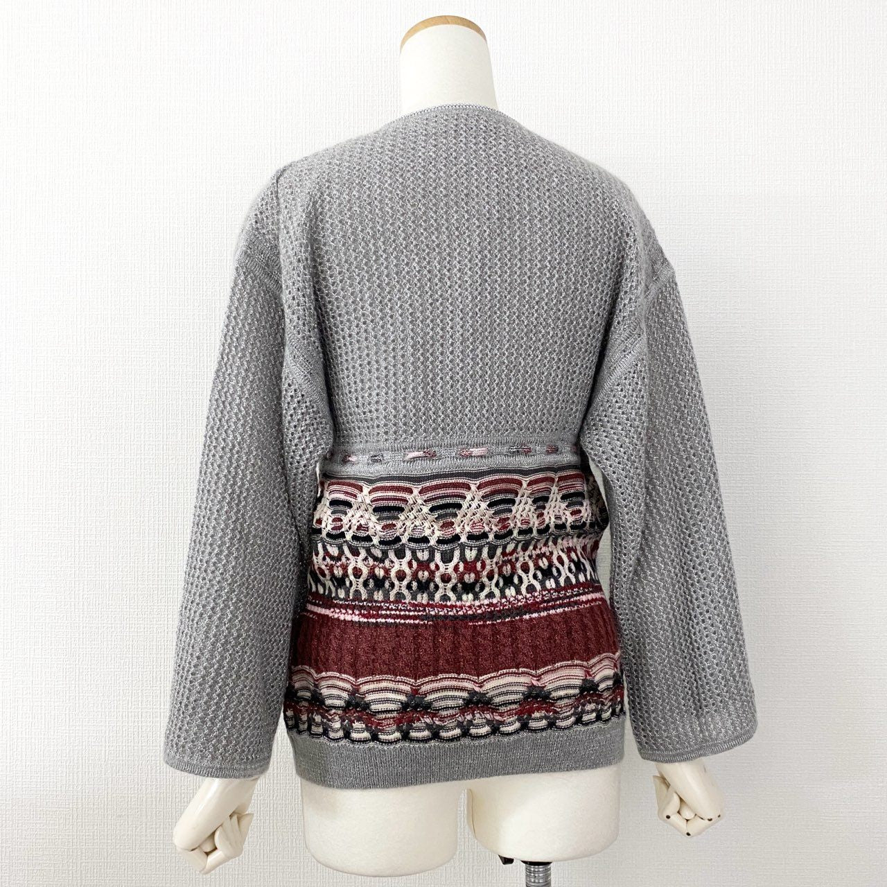 25d14 《美品》 MISSONI ミッソーニ ドローコード付き ニットブラウス フレア袖 トップス L相当 レディース チュニック