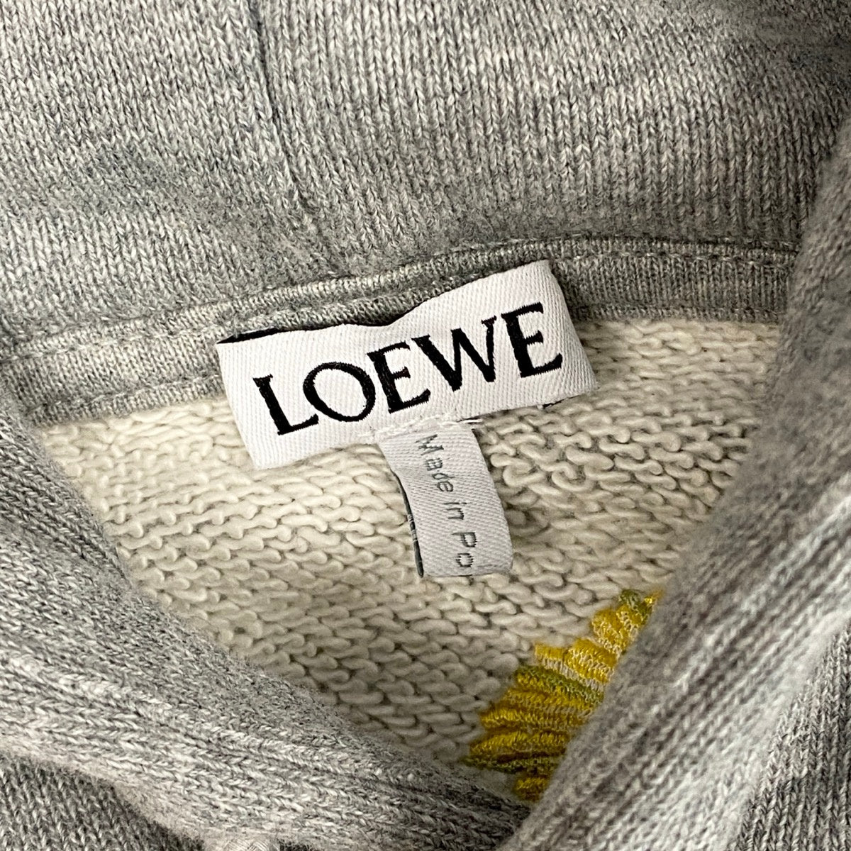 Mi4 【極美品】 LOEWE ロエベ スウェットパーカー タンポポフラワー刺繍 アナグラムロゴ 完売品 サイズXS グレー メンズk02i