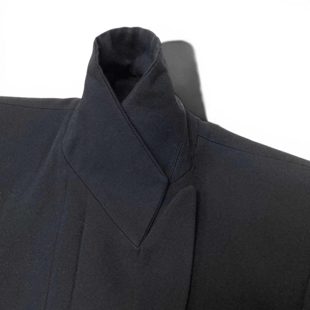 14f15 SAINT LAURENT サンローラン リヴゴーシュ ヴィンテージ ダブルブレスト チェスターコート ロングコート サイズ36 ブラック レディース 女性用u02t