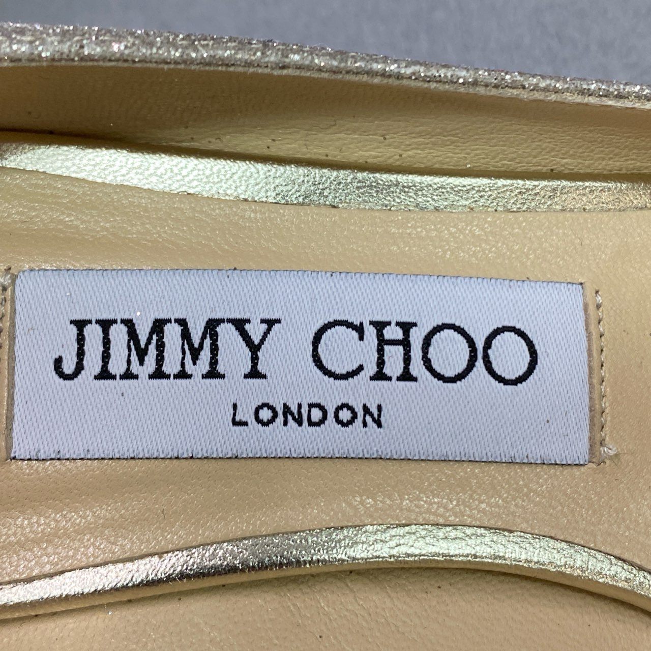 2f23 《美品》 JIMMY CHOO ジミーチュウ グリッター ラメパンプス 36 シルバー 結婚式 パーティ シューズ 保存袋付き