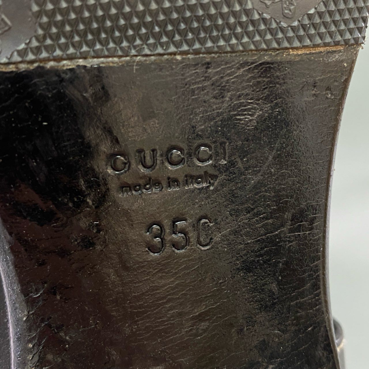 1j24 GUCCI グッチ インターロッキングG ロングブーツ 35C ブラック レザー leather シューズ イタリア製