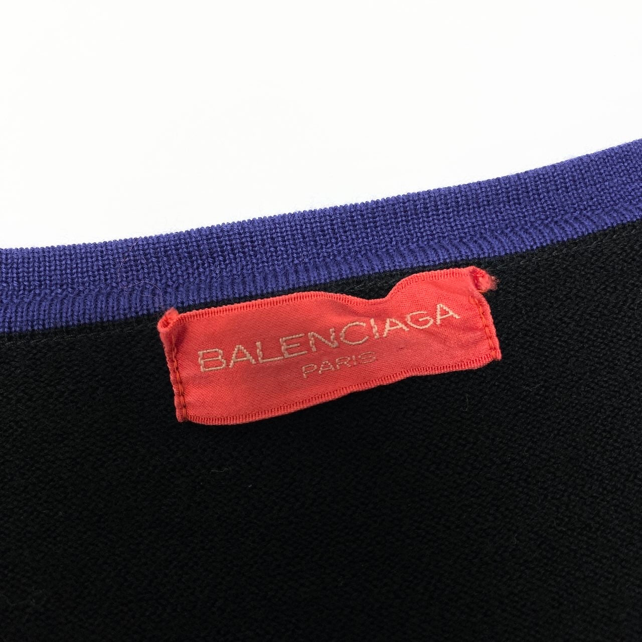41d10 BALENCIAGA バレンシアガ 長袖ニットカーディガン BBロゴ 変形デザイン レディース 女性用 M ブラックパープル ウール100％u02t