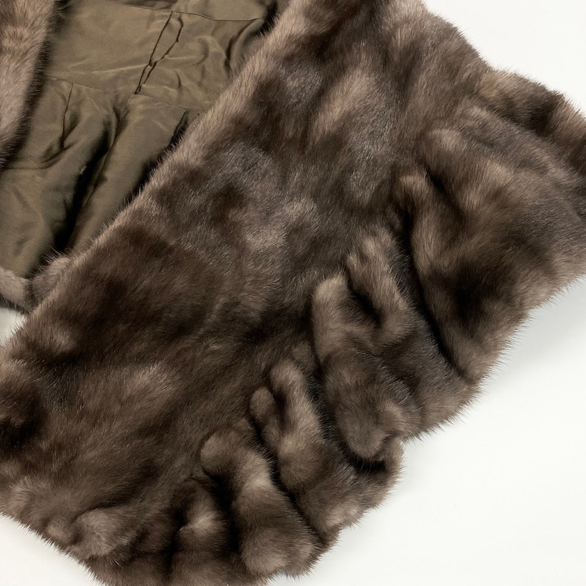 27g8 ブルーアイリスミンク 変形 フリル ボリューム ショール ポンチョ グレー ミンクファー Mink Furu02t