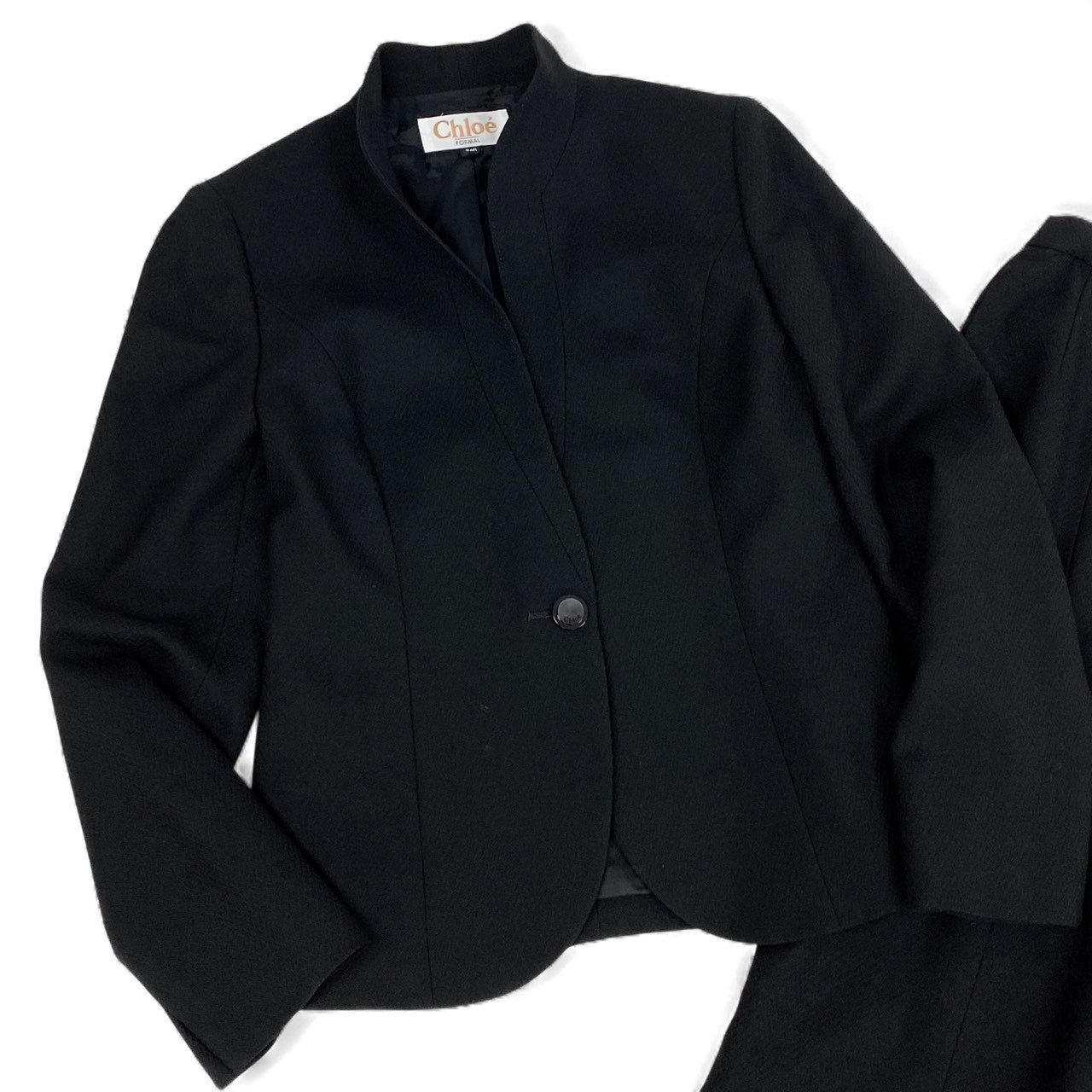 42L16 Chloe クロエ スカートセットアップ ジャケット タイトスカート フォーマル 9ARサイズ ブラック ウール100％ レディースo07t