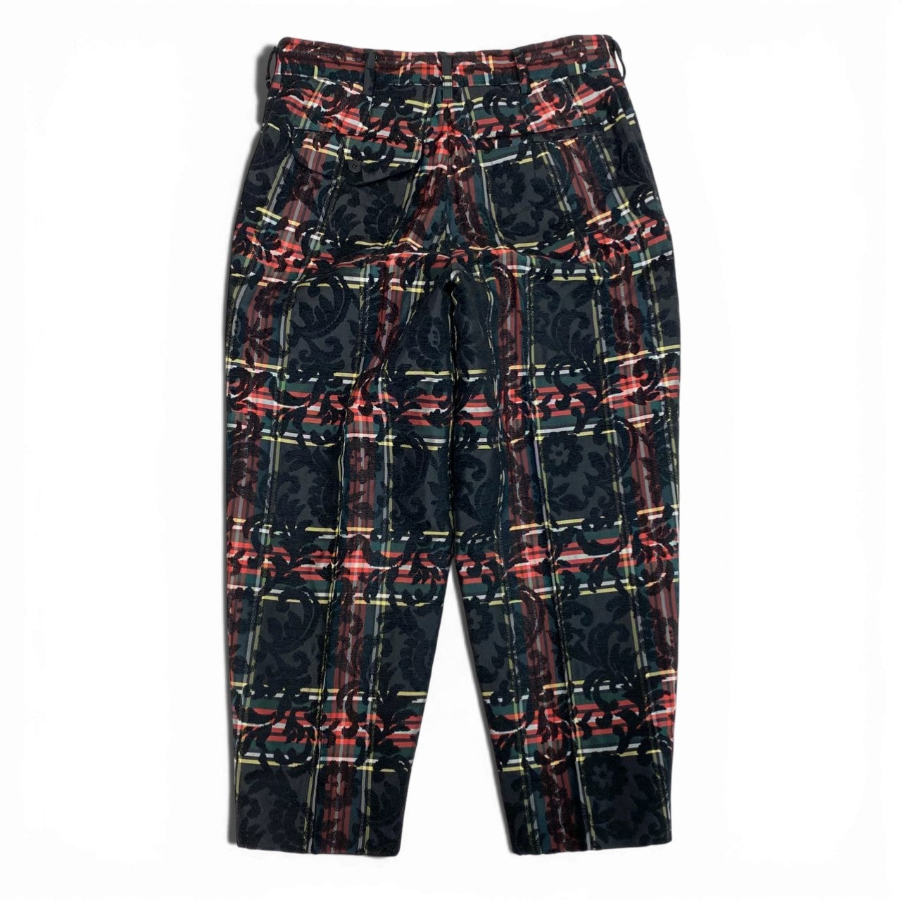 72b10 COMME des GARCONS HOMME PLUS コムデギャルソンオムプリュス スラックスパンツ AD2012 フラワーレース タータンチェック PJ-P044 XSサイズ マルチカラー メンズ 男性用k02i