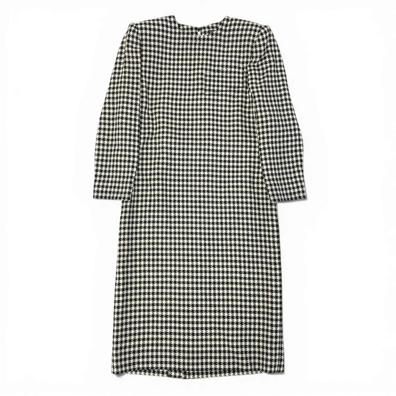 48c18 GIVENCHY ジバンシィ ウールワンピース ロングワンピース 千鳥格子柄 レディース 女性服 サイズ8 ブラック ホワイト バイカラーu02t