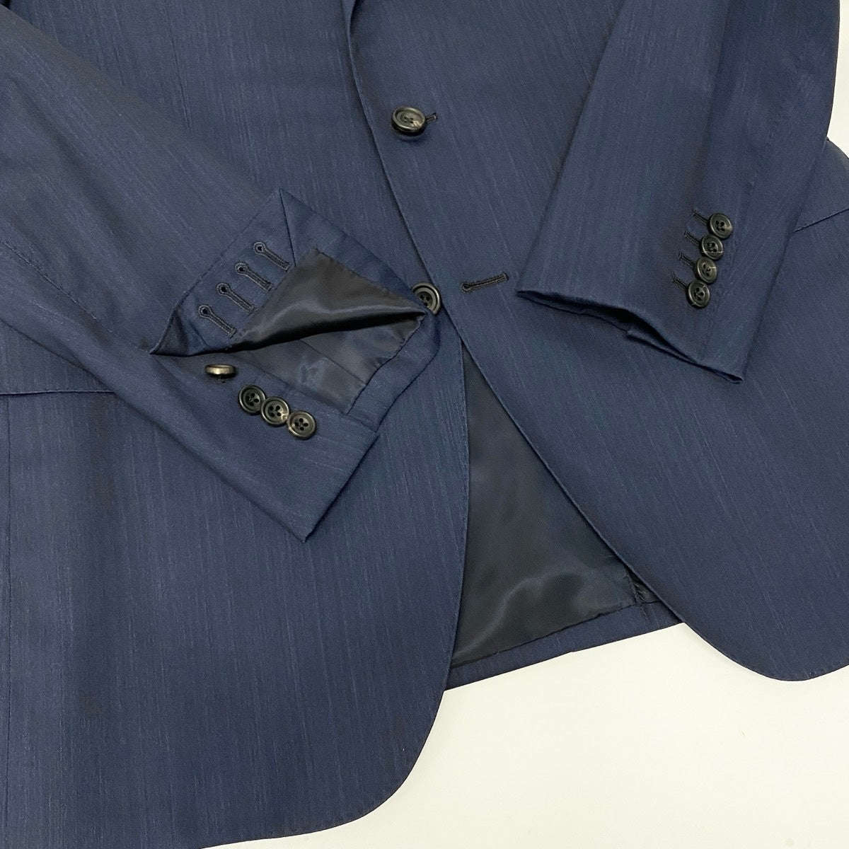 36e27①【美品】 azabu tailor 麻布テーラー Loro Piana ロロピアーナ生地 セットアップ オーダースーツ シングル 2B XLサイズ ネイビー メンズ 紳士服u02t