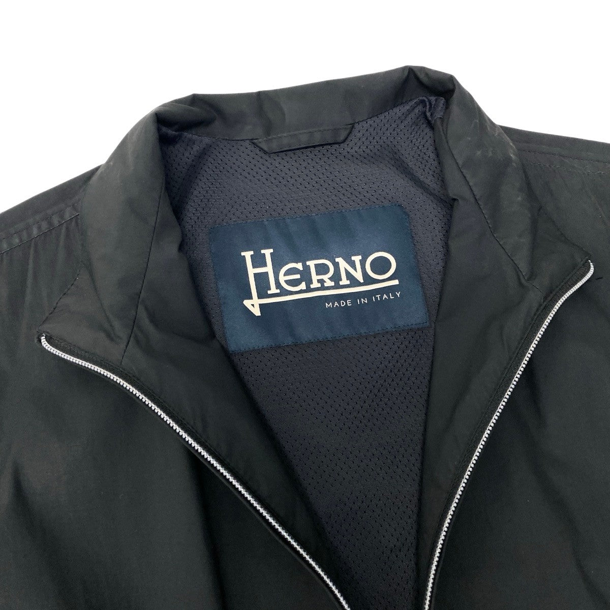 18f15 HERNO ヘルノ ジップアップジャケット ブルゾン ダブルジップ アウター イタリア製 44サイズ ブラック ポリエステル100％ メンズ 男性用u02t