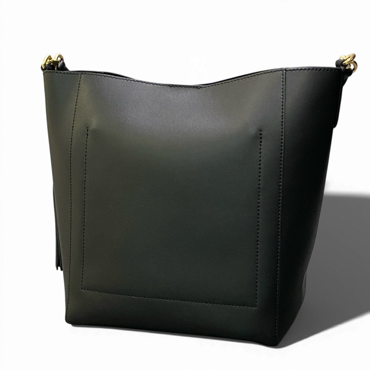 Ab20 LAUREN RALPH LAUREN ラルフローレン ロゴタッセル付き 2WAYレザートートバッグ ブラック ショルダーストラップ有t18r