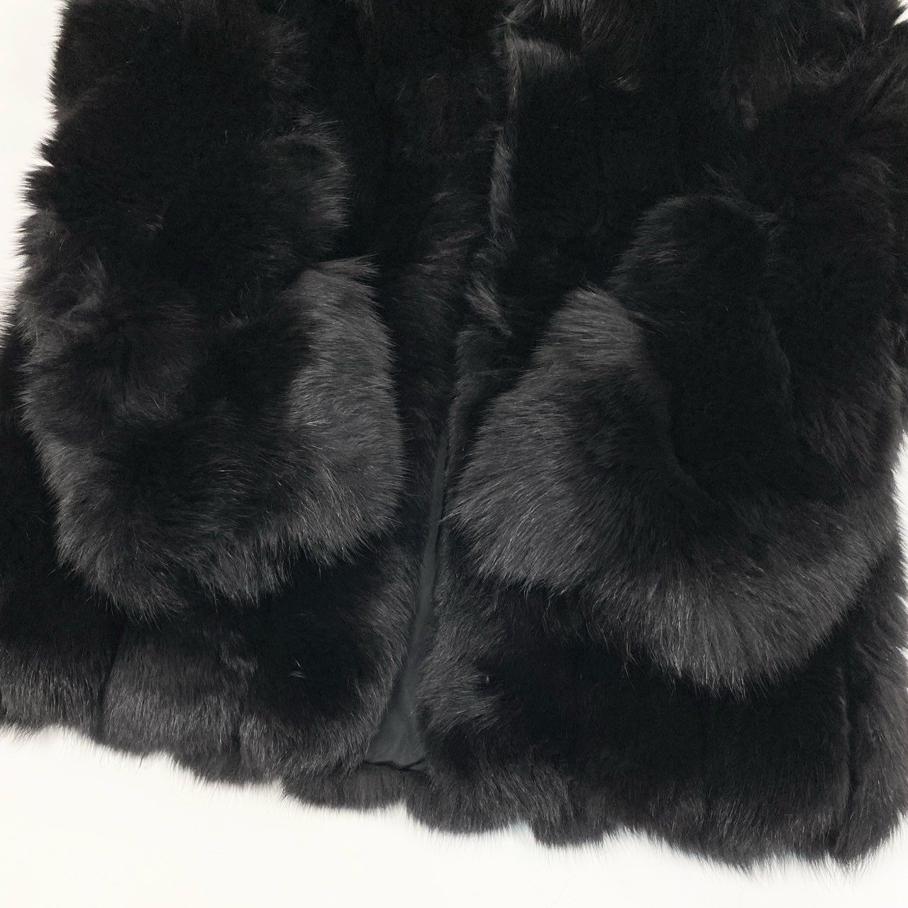 47a22 SAGA FOX ROYAL サガフォックス ロイヤル 金サガ 染めフォックス 極厚ファーコート サイズ11 ブラック 最高級本毛皮 Fox Fur Coatt18r