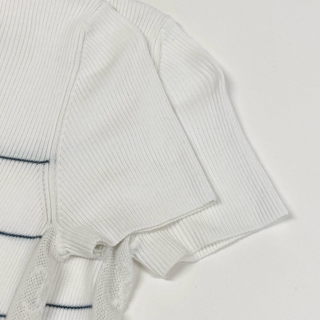 Cb19-2 CHANEL シャネル 2004年 P23260 ココマークデザイン サイドメッシュ 半袖ニット カットソー サイズ38 ホワイト レディース トップス 2ta1