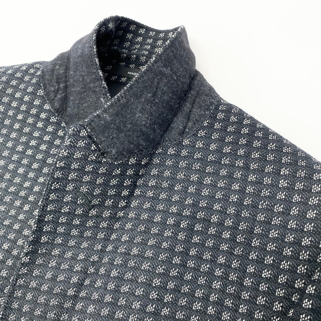 22e7 EMPORIO ARMANI エンポリオアルマーニ DAVID LINE テーラードジャケット シングル 1B 総柄 サイズ48 ネイビー メンズ 紳士服u02t