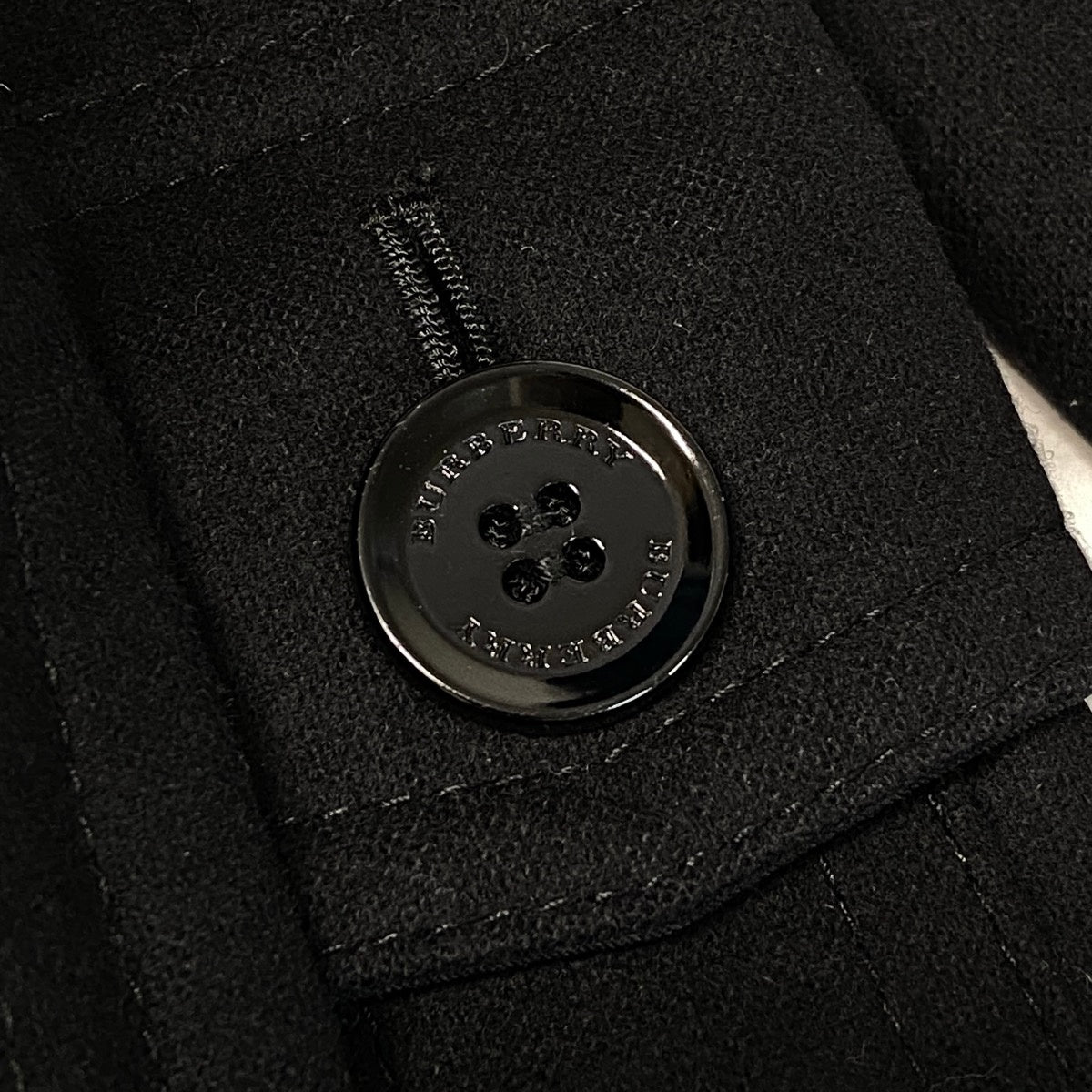Ej23【美品】BURBERRY LONDON バーバリー ウールトレンチコート ロングコート アウター  40サイズ ブラック レディース 女性用u02t