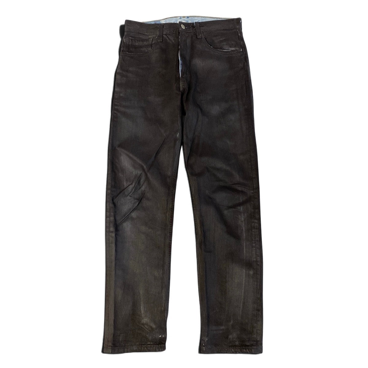 Mj22 Maison Martin Margiela デッドストック 2000~2001AW ペンキデニム アーティザナル パンツボトム Mサイズ ブラウン コットン100％ メンズ 男性用k02i