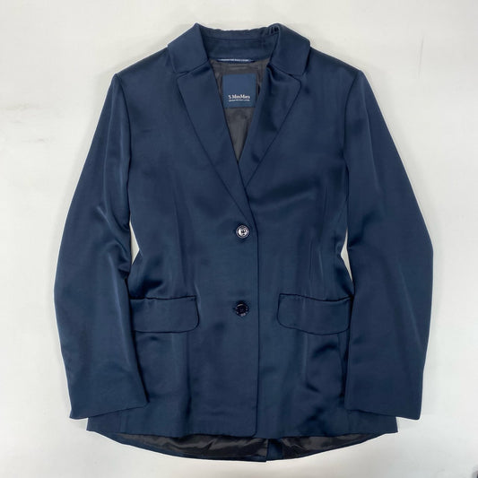 72j15 ’S MaxMara エスマックスマーラ テーラードジャケット ジャケット フォーマル 40サイズ ネイビー レディースu02t