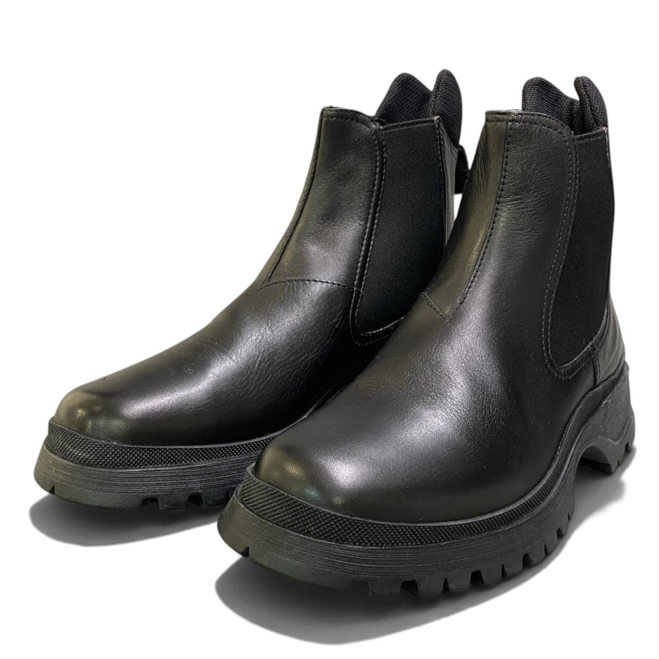 i1 【美品】 PRADA SPORT プラダスポーツ サイドゴアブーツ レザーブーツ サイズ36 ブラック レディースk02i