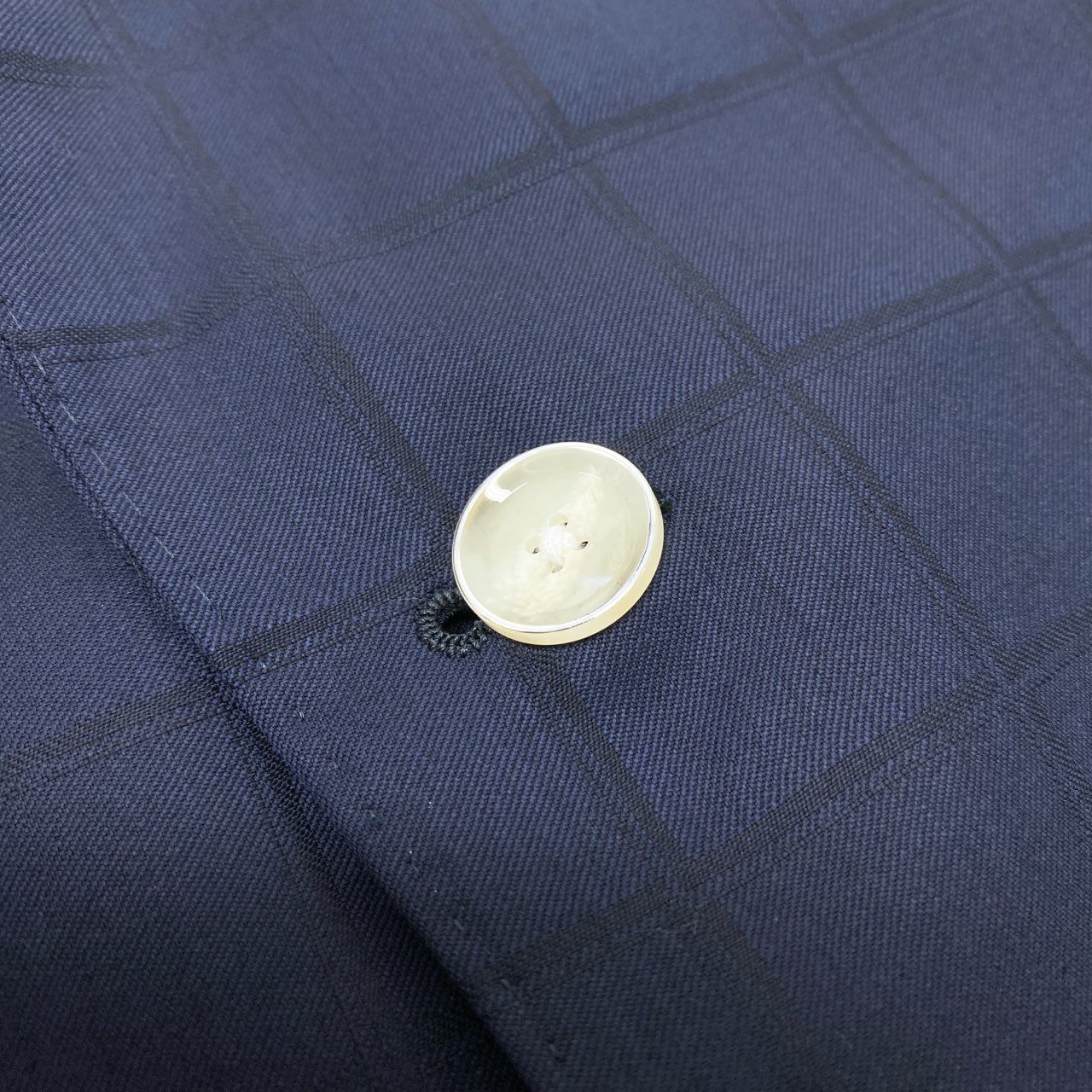19k27 GINZA Global Style 銀座グローバルスタイル SCABAL スキャバル生地使用○ セットアップスーツ シングル 2B チェック柄 裏地ペイズリー柄  ネイビー ウール100％u02t