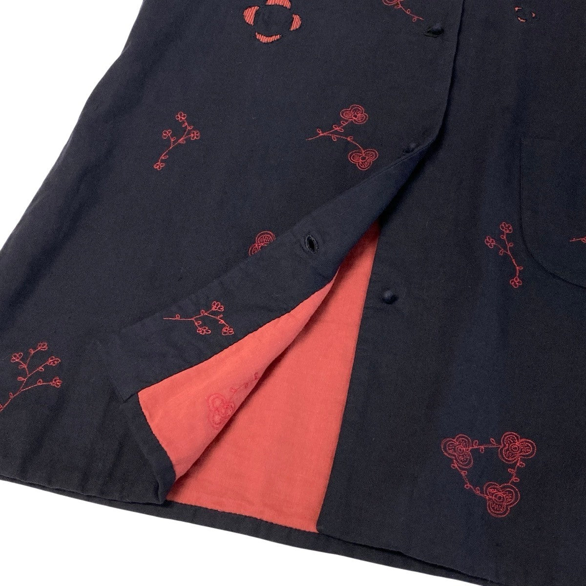 j16 ISSEY MIYAKE HaaT チャイナジャケット チャイナブラウス 花柄刺繍  HA04FT531 2サイズ ブラック コットン100％ レディース 女性用u02t