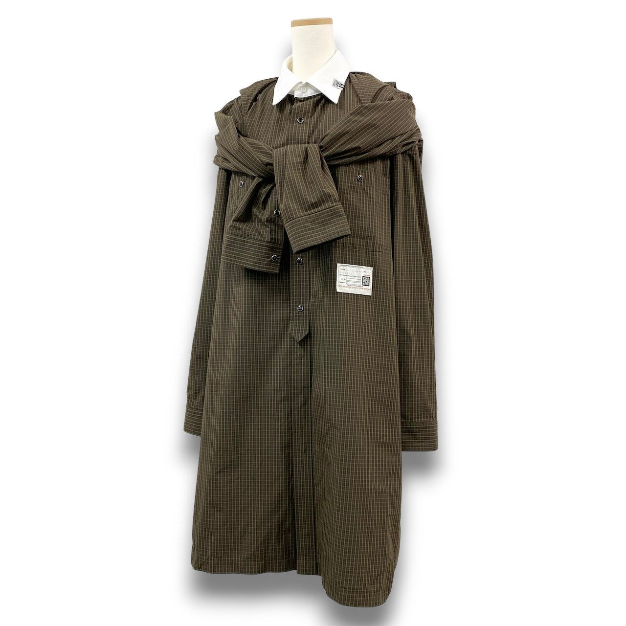 c24 定価￥71,500 Maison Mihara Yasuhiro メゾンミハラヤスヒロ 25AW ショールレイヤード シャツドレス Dress サイズ38 ブラウン ワンピースt18r