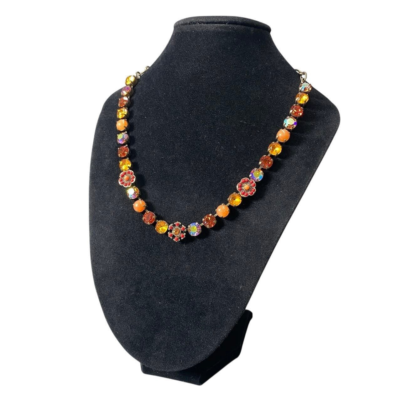 h11 17 《美品》 Mariana マリアナ 天然石 × クリスタル ビジュー オレンジ アクセサリー ジュエリー アンティークt18r