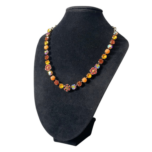 h11 17 《美品》 Mariana マリアナ 天然石 × クリスタル ビジュー オレンジ アクセサリー ジュエリー アンティークt18r