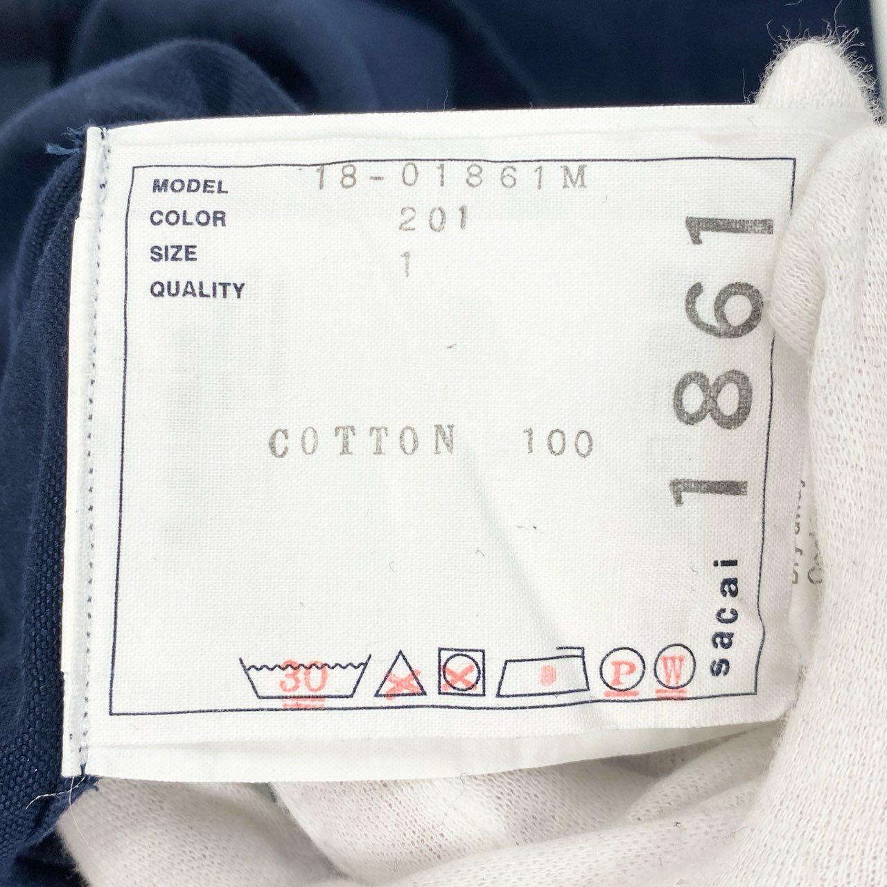 29a9 sacai サカイ 半袖シャツ ドッキングシャツ アシンメトリー トップス 1 ネイビー コットン メンズ 男性用u02t